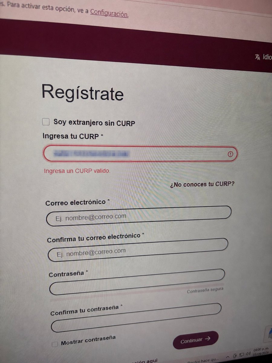 TitzeMalambe's tweet photo. Estoy tratando de inscribirme a una beca de posgrado UNAM en @Secihti_Mx y el sistema rechaza mi registro porque mi CURP tiene marca x en sexo. ¿Para qué expiden documentos oficiales si sus propios sistemas los rechazan y generan discriminación? @rosaicela_ @SEGOB_mx @COPRED_CDMX https://t.co/6Vq7gqBRdw