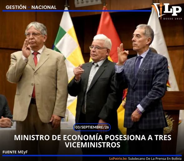 LaPatriaDigital's tweet photo. 3 nuevos viceministros de economía en Bolivia buscan consolidar la estabilidad fiscal y mejorar la administración pública

📌 https://t.co/sjNLpgb8px

#LaPatria #NOTICIADEHOY #MinisterioDeEconomía #ChristianMorales #Viceministros #EstabilidadFiscal #GestiónPública #Bolivia https://t.co/euSyAyqc5l