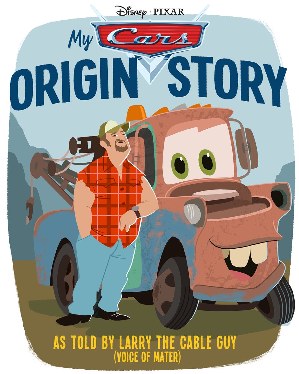 Pixar's tweet photo. Buckle up for the story behind Mater, as told by Larry the Cable Guy 🤠🎙️🛻

Cars races back into theaters today!
#Cars20 https://t.co/C5lRWe5DZe