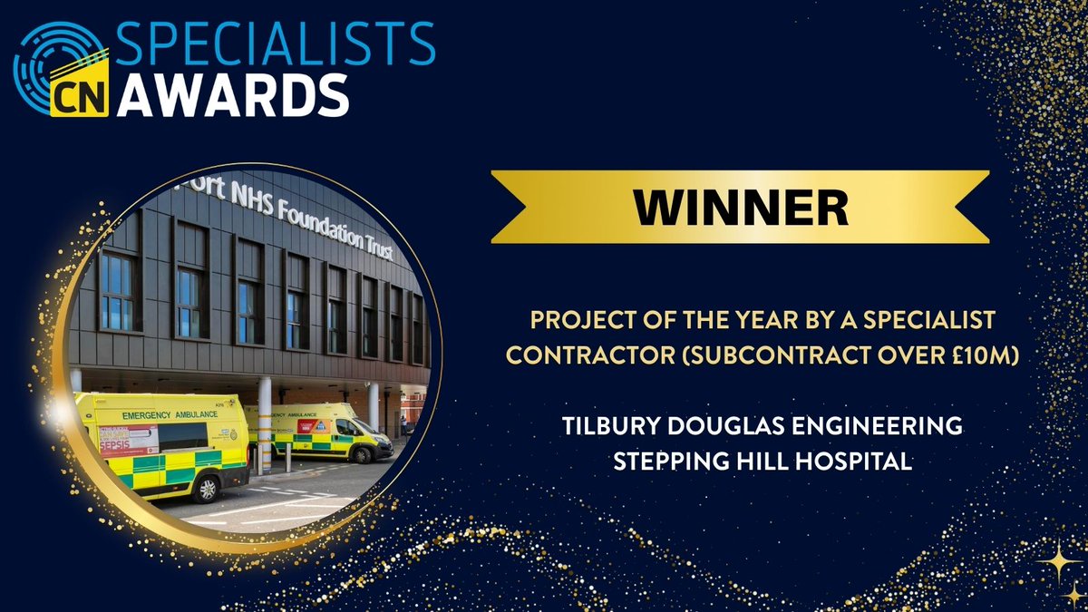 CNplus's tweet photo. A very well-deserved win for @Tilbury_douglas, taking   home Project of the Year in the over £10m category at the Construction News Specialists Awards 2026!
 
    #CNSpec #TilburyDouglasEngineering https://t.co/ARj9jWIizz