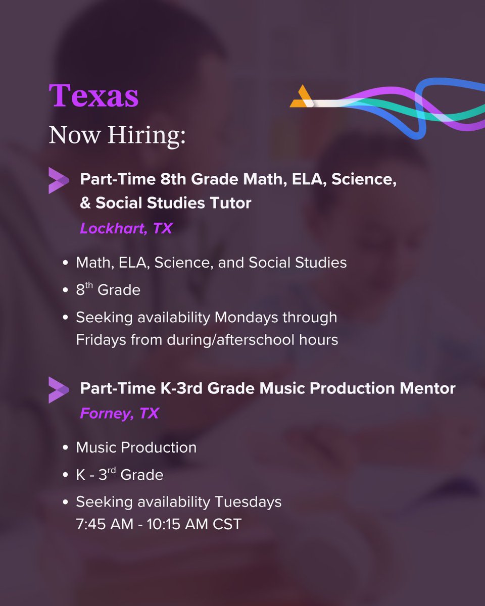 studysmart_us's tweet photo. Study Smart is hiring part-time tutors to support students and help them build the skills and confidence to succeed.
We’re currently hiring in:
📍 California
📍 Texas
📍 Washington, D.C.
Explore our open positions at https://t.co/NL6mtQHj85
#nowhiring #tutoringjobs #educationjobs https://t.co/LCklMWN8Wi