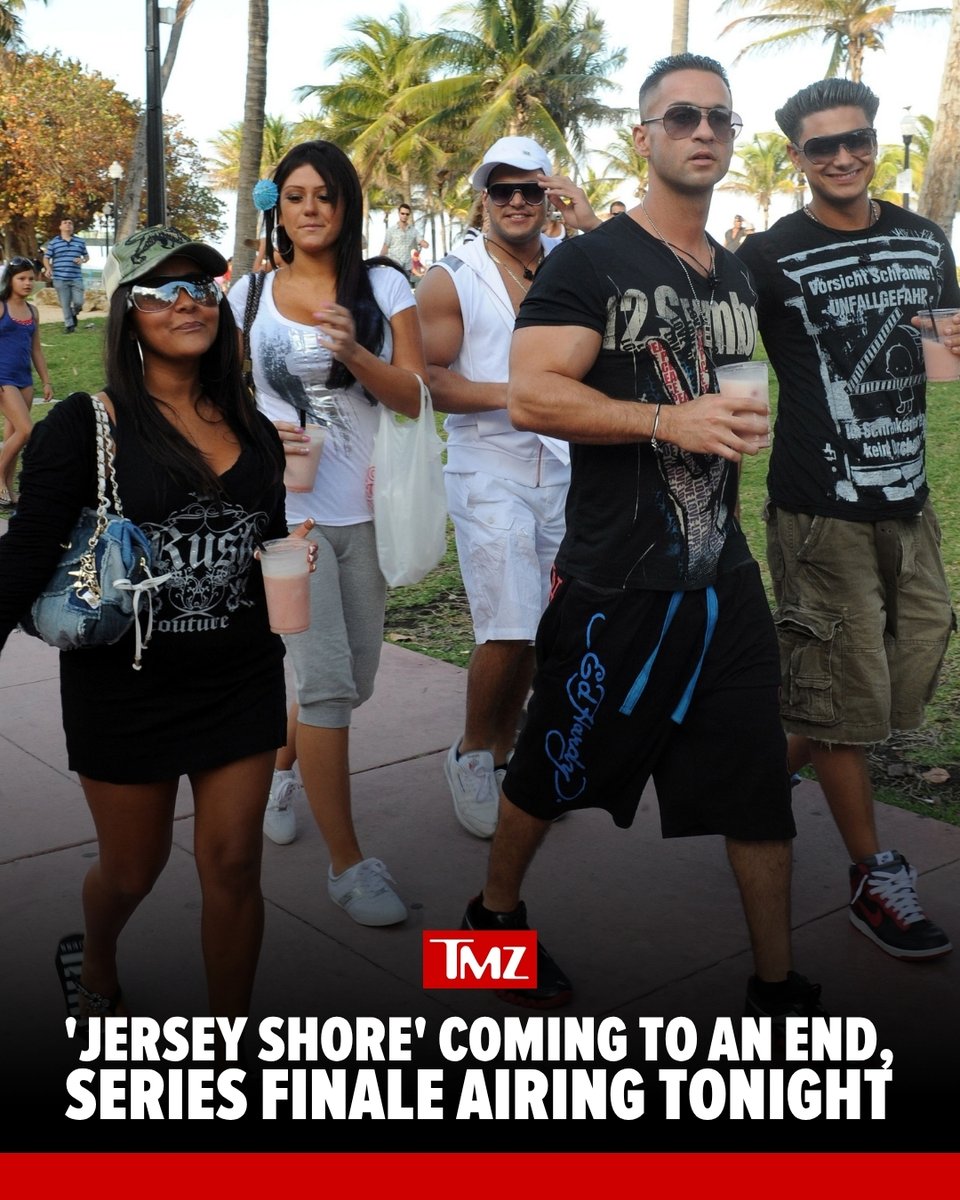 TMZ's tweet photo. 💔 The hit reality TV show “Jersey Shore” is coming to an end tonight after 17 years and nearly 300 episodes. https://t.co/XhbhKPRknd