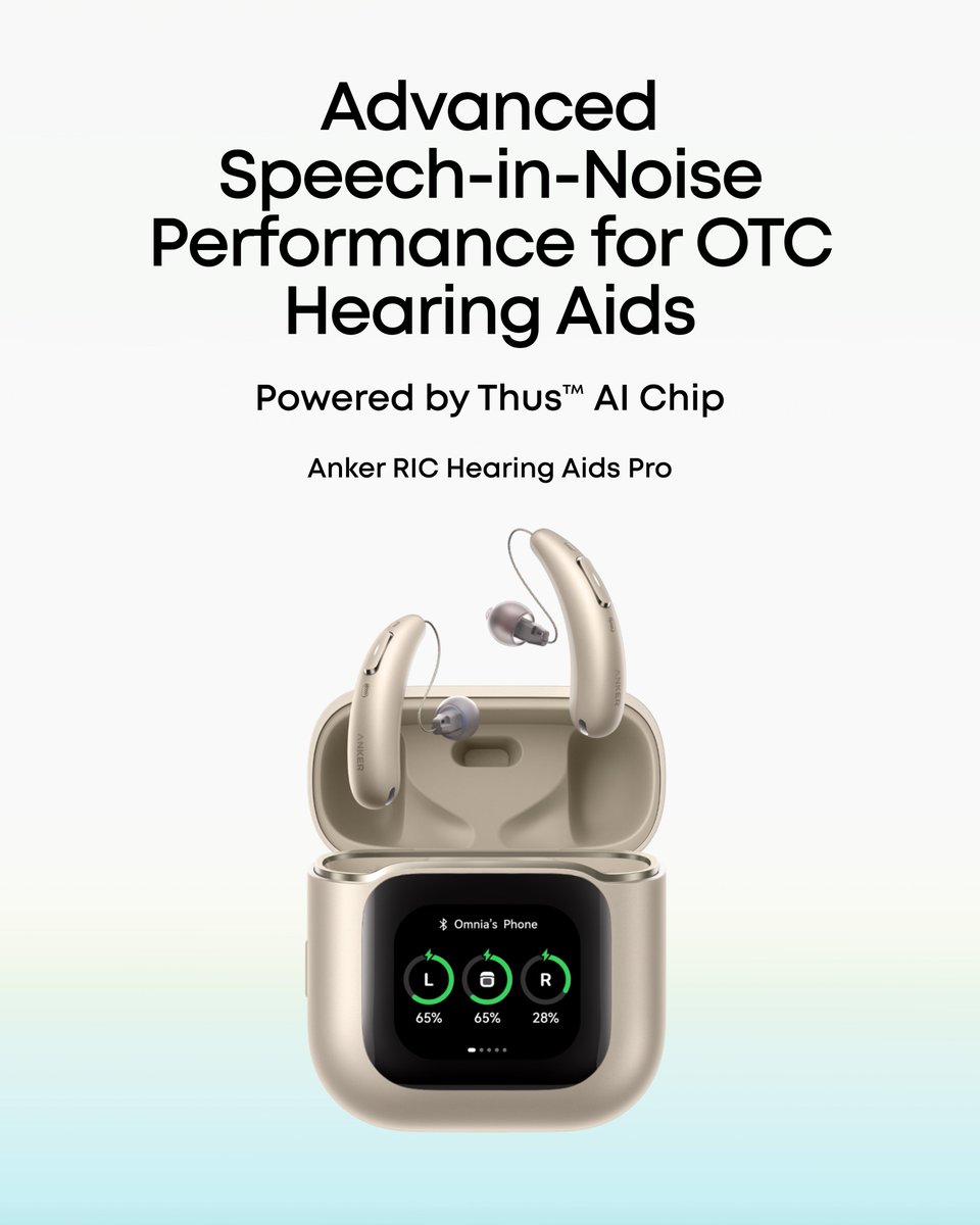 soundcoreaudio's tweet photo. A new era of AI audio is coming.
More Anker soundcore earbuds powered by the Anker Thusβ’ AI Chip Platform are on the way β for open awareness, balanced freedom, deep focus, and clearer conversations.
#IFA2026
#Anker
#soundcore
#AeroClip2Pro
#Space2Pro
#RICHearingAidsPro https://t.co/MbIVtS2bl1