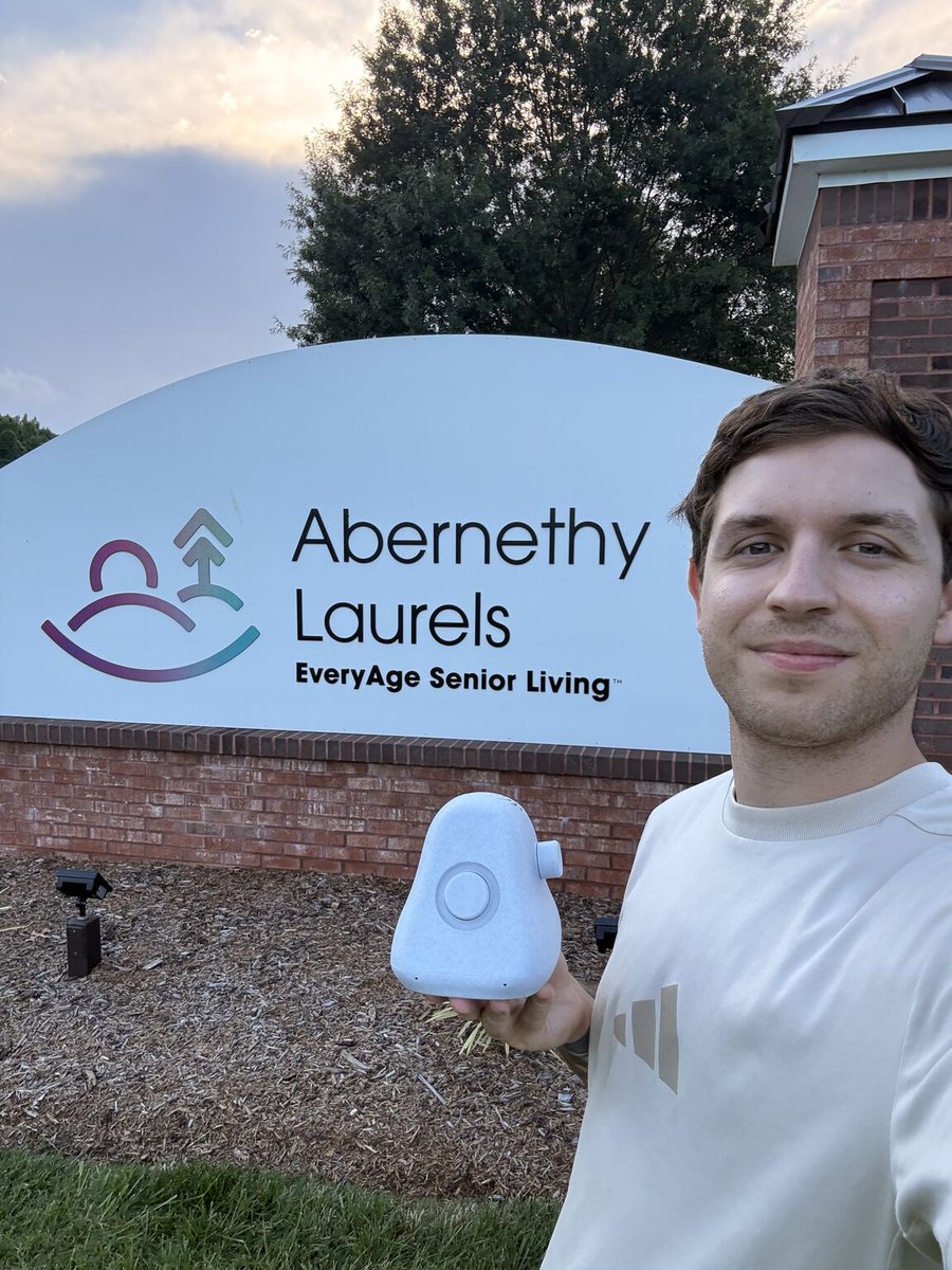 JuanCereigido's tweet photo. before launching yesterday, i was living in a senior living community in North Carolina. I literally moved there with our Beta device and spent every day with different residents.

i've never been more convinced of how fucking helpful  tech can be for seniors living alone, but more importantly i learned that tech alone just won't do the trick. real human connection is still the only solution to keep us truly happy.

although the commercial we shared yesterday talks a lot about the ai companionship side of Ato, we see it only as a great interface, but the real value is not there in the cute voice on it.

it's in the thousands of families we've been talking with during our Beta and shared that now the senior is talking more with the granddaughter because Ato is suggesting fun topics to both to talk; or the fact that now grandma brings always something new to the family dinner because Ato taught that to her.

Our goal at Ato is to make this happen more, and better.