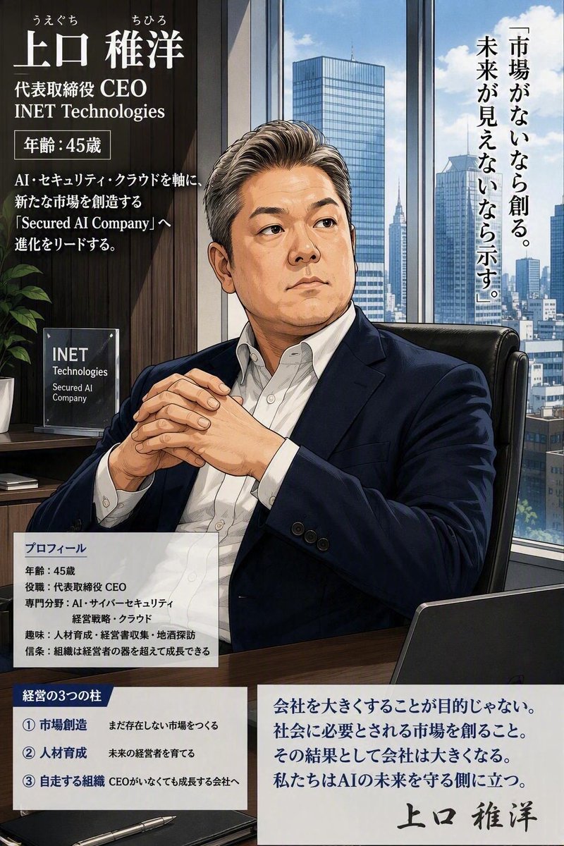 chuegusan's tweet photo. 進化の時。
Copilot含め、AI市場の未来を創る。
#SecuredAI  
#株式会社アイネットテクノロジーズ https://t.co/bx597mYdnV