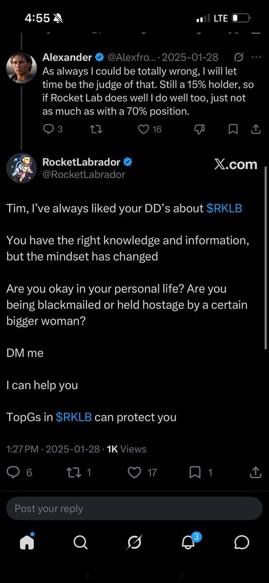 RocketLabrador's tweet photo. For those who don’t know @AlexfromBabylon 

He used to go by a different handle, it was @tim something. He used to be one of the best DD posters in the $RKLB community when it was around 10$, then the incident happened.

Tim got blackmailed by the evil fat chicks into selling his $RKLB position at 30$ so he would stay poor and not be able to afford a normal sized wife.

Tim was a friend and an ally, I tried to help him and reached out to him saying as a TopG $RKLB holder I can help him and he doesn’t have to sell his $RKLB position

He never took my grace of help.

Now he spends his time trying to con others into buying scams like $ASTS and $IREN and telling people to wait to buy $CCXI as it will get cheaper (We are literally extremely undervalued at 3 billion MC right now) so others stay poor with him, possibly even poorer than him so he can escape his abusive fat chick relationship.

I’m sorry you missed out brother, but it’s time to end this madness