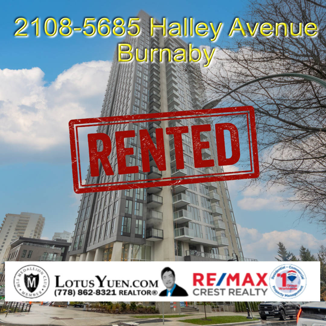 YuenLotus's tweet photo. Congratulation to the landlord finding great tenants at 2108-5685 Halley Avenue, Burnaby.

More Details
https://t.co/Ag0i5JYjkC

Lotus Yuen
Lotus Yuen Personal Real Estate Corporation 
RE/MAX CREST REALTY
778 -862-8321 
Lotus@LotusYuen.com https://t.co/pDCsDpCieH