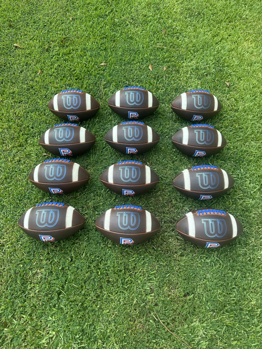 Gridiron_Grip's tweet photo. Fully Prepped Custom (BYOV) Wilson GST Footballs with a Stamped Logo for Peachtree Ridge High School (GA) @Coach_Helmerich @PTRFootball 
#GridironGripFootballs https://t.co/9QEiZu2oqu