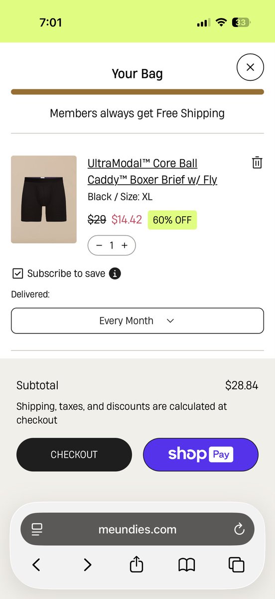 justn16's tweet photo. @MeUndies 
I am a little confused on pricing. Might be a bug https://t.co/gpQEkGq6O5