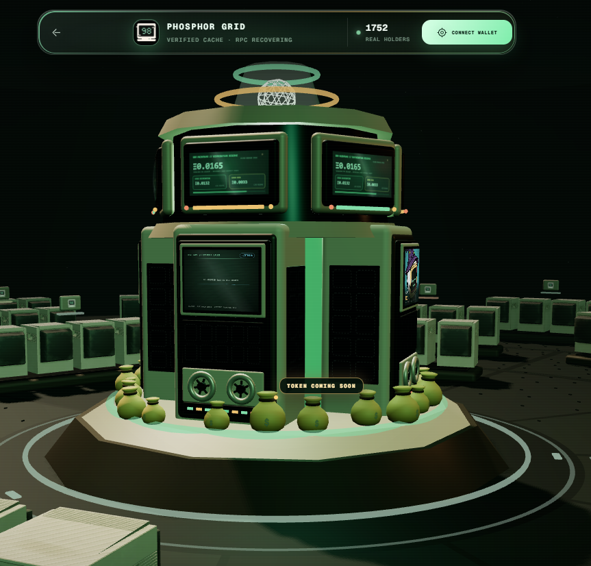98smachines's tweet photo. If you want to stay updated on 98’s Machines, make sure to check The Grid from time to time!

It’s a living world  expect easter eggs teasing upcoming updates, collabs, and more 👀

Coming soon: a WL distribution system for holders directly inside The Grid.

And… what are those bags of money doing there? 💰👀