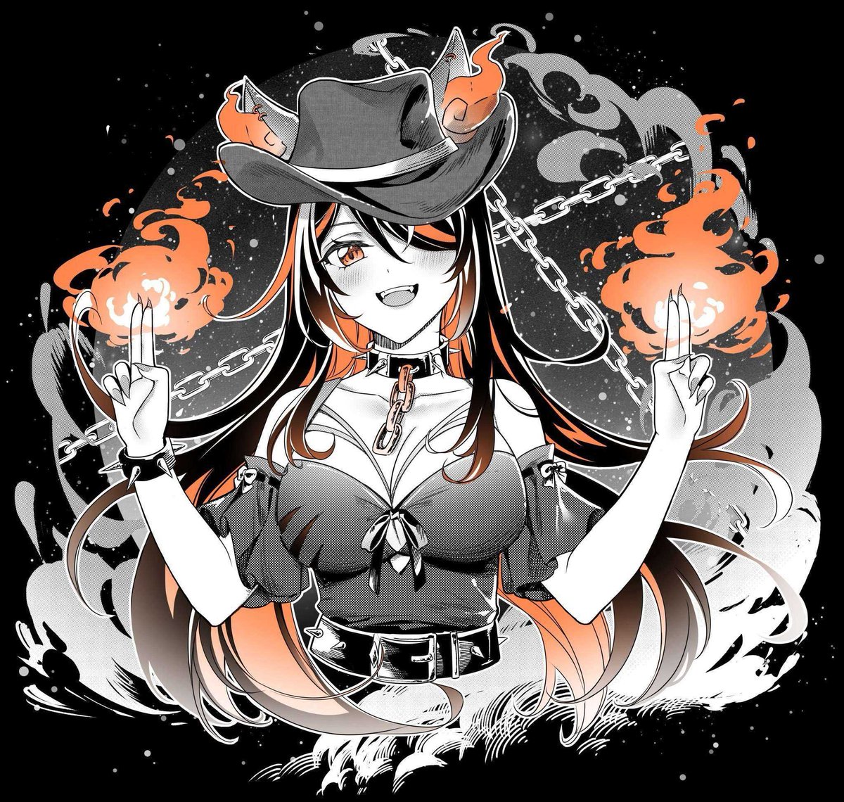 SinderVTuber's tweet photo. I'm in Texas! If you'll be at San Japan this weekend, come say howdy! 🧡🔥

🎨 @/comt216 https://t.co/nmiBIB826k