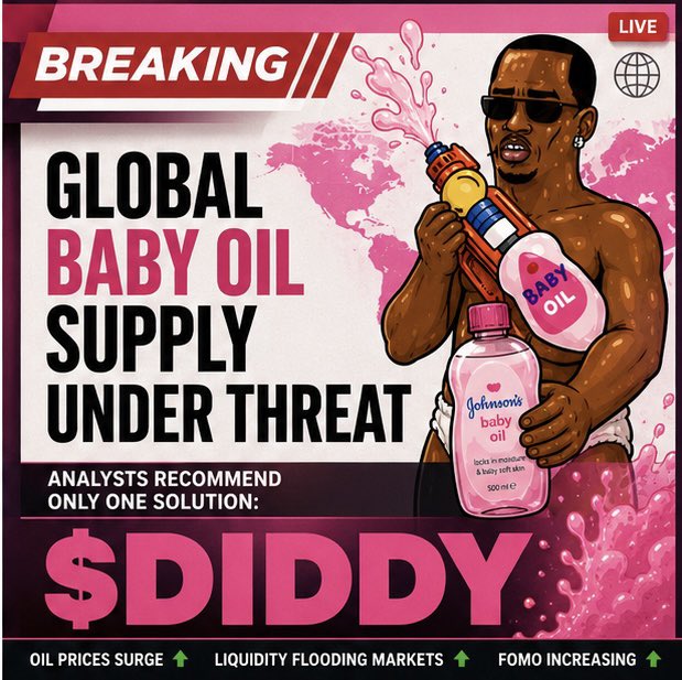 DiddyonRH's tweet photo. @smol_intern How many own baby oil? Or does $DIDDY own it all? https://t.co/H18mT9xPvM