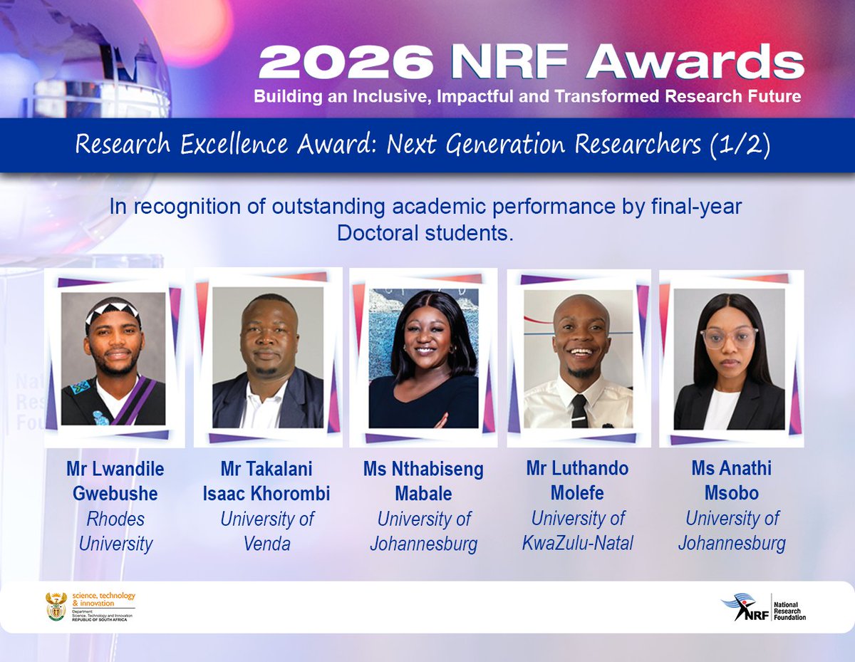 dstigovza's tweet photo. "Science has intrinsic value in and of itself. It provides a way of understanding the nature and evolutionary dynamics of the natural world and societies," says Min of Science, Technology and Innovation, Prof Nzimande, during the keynote this evening at the #NRFawards2026. https://t.co/xWMt8Y3yY2