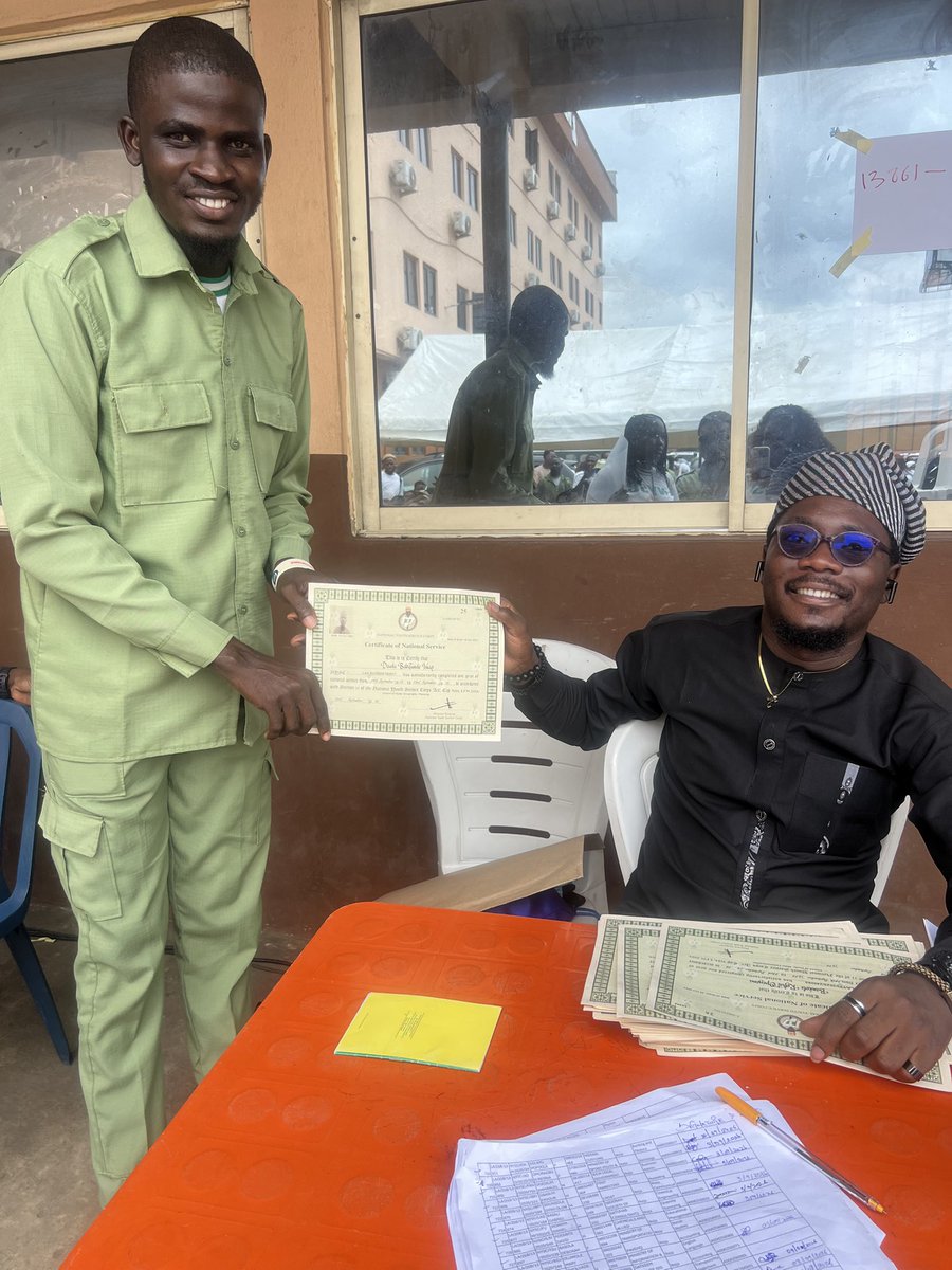 Geo_babst's tweet photo. My father’s or na mother’s land  📞 and I answered 

NYSC Done and Dusted, from Ikare-Akoko camp to Ikeja 1 #nysc #batchB2 #25B2 https://t.co/UnqCOXcPeF