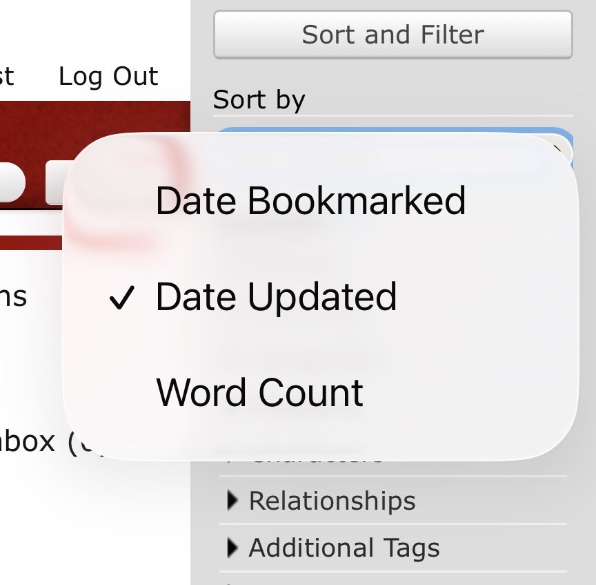 wifenapped's tweet photo. AO3 NOW LETS YOU FILTER BOOKMARKS BY WORD COUNT!!!!!! https://t.co/BU5tW6zmoG