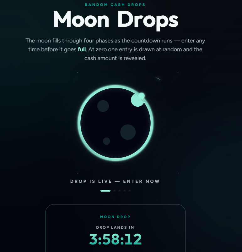 MoonRewardsGG's tweet photo. Our daily Moon Drop is live!
Don't forget to enter.

When you win your https://t.co/JXdAGz7RLq wallet will be credited shortly after then just request a withdrawal &amp; well drop it right in your https://t.co/hRtRahxZka account 🌚 

View previous winners directly on the page! https://t.co/LP6HiSRPLj