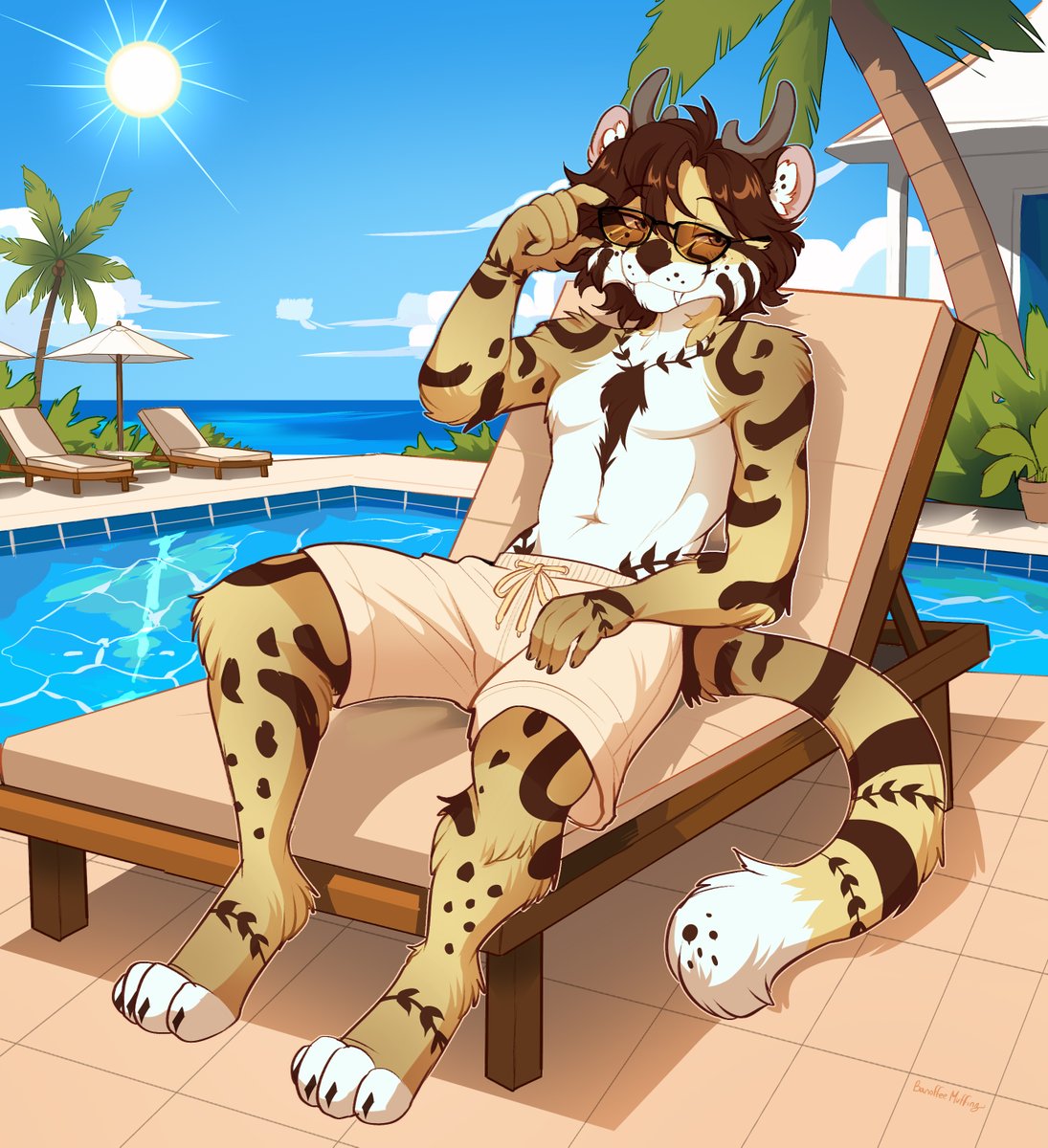 banoffeemuffinz's tweet photo. Enjoying these last days of summer! ☀️🧴

Comm for @Vertigoatt https://t.co/SgG8GH9nGv