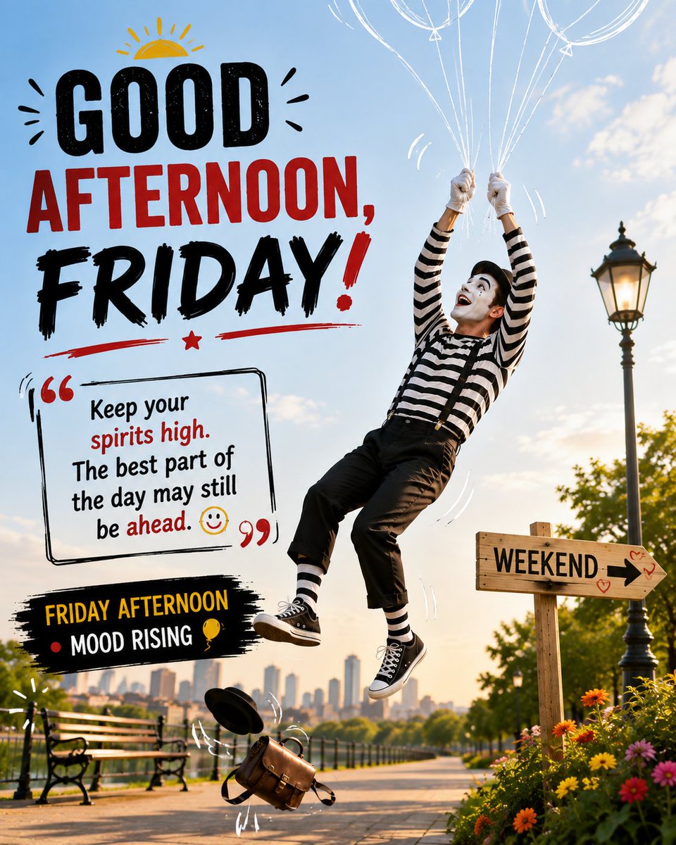Cipher_Revolt's tweet photo. 🎭🎈 GOOD AFTERNOON, FRIDAY!
Keep your spirits high. ✨
The best part of the day may still be ahead. ❤️
A little more positivity, a little less pressure — and let that Friday mood rise! 😄
#GoodAfternoon #Friday #FridayVibes #FridayMotivation #PositiveVibes #WeekendMood https://t.co/slcIYwc3Nx