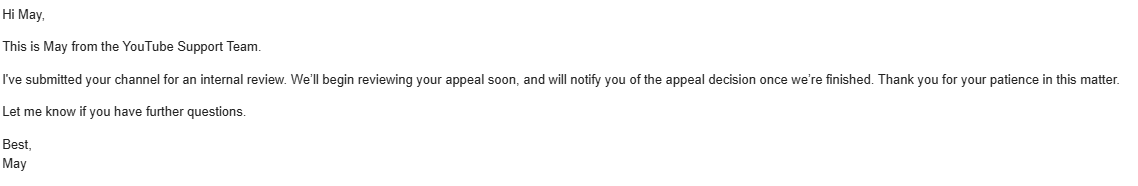 Cowlos2's tweet photo. @TeamYouTube channel was wrongfully demonetized for misleading family content, even though 84% of my audience is over the age of 18!
https://t.co/4QqjGt4ys9
I have only gotten ai responses and a human being has yet to look at my channel. This email does not even get my name right https://t.co/cCQ4RPzCN2