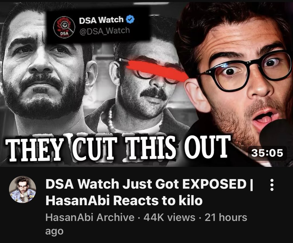 DSA_Watch's tweet photo. Hasan Piker and his fans are very super upset about my posts about him. 

They’re now trying to say I (a Twitter account) am responsible for all of the Democrats coming out and condemning Hasan Piker https://t.co/PzoB04ZK8p