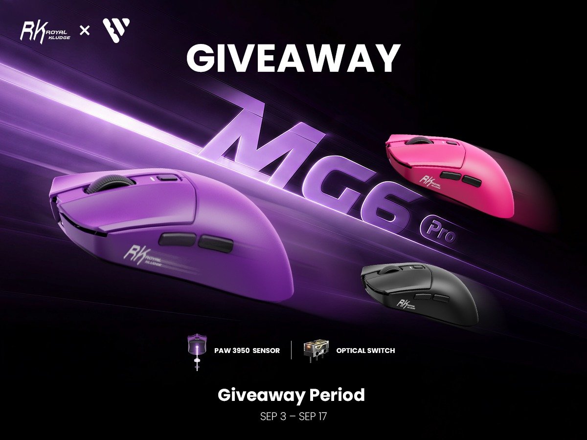 EloShapes's tweet photo. EloShapes is doing a giveaway with RK Royal Kludge for their new MG6 Pro mouse!

How to join:
1️⃣ Follow @RK_RoyalKludge and @EloShapes
2️⃣ Like and repost
3️⃣ Tag 2 friends

The winner will be selected in 2 weeks. Good luck! https://t.co/dItFBwkR0I