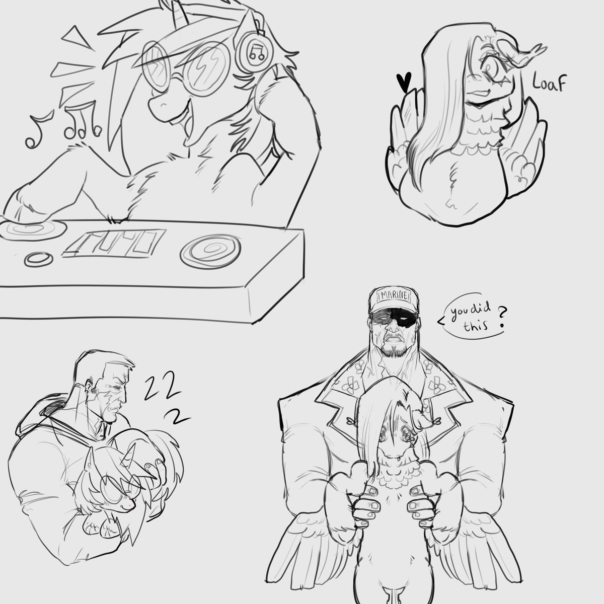 Sharkeyy_Kiwi's tweet photo. Third suggestion - gonna post it then rest a bit

Just cute interaction between Sakazuki and two lil ponies🌋🦋🎧

#akainu #Djpon3 #Fluttershy 
#mlpfanart #onepiecefanart https://t.co/PJyvnhzz9M