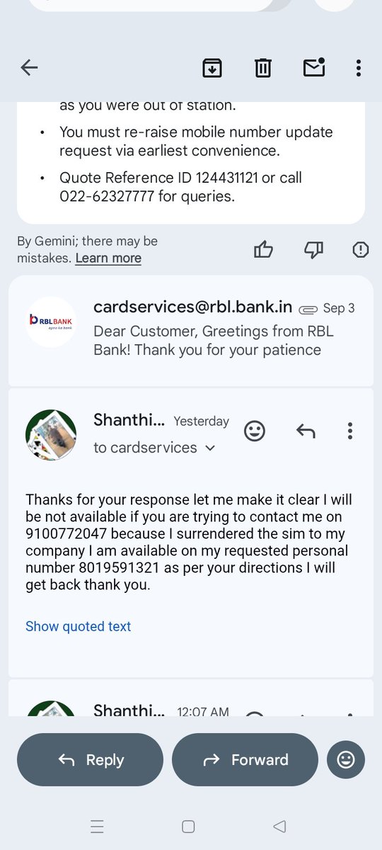 AceRAJU's tweet photo. @RBLBankCares @lawyermaya24 What is the use of mailing and replying to all do you people really capable enough to handle queries or just using OTP to bluff us I can go legally on this matter https://t.co/cPueKTGSlM