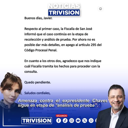 trivision_cr's tweet photo. 📷 #NoticiasTrivisión | Han pasado más de dos años desde que Jimena Rueda, hija del magistrado Paul Rueda, publicó en redes sociales un comentario en el que sugería “contratar” un francotirador, tras declaraciones del entonces presidente Rodrigo Chaves.
A raíz de esa publicación se abrió una investigación que, según el Ministerio Público, todavía se encuentra en etapa de recolección y análisis de prueba.