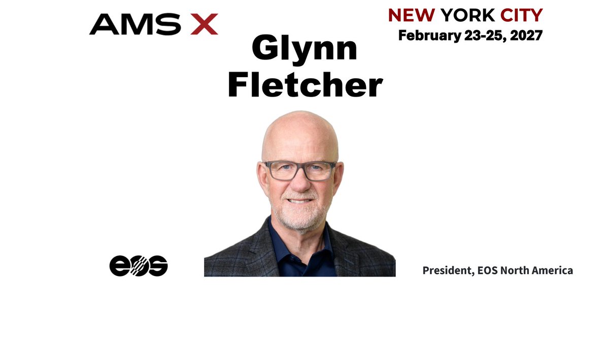 3DPrintGirl's tweet photo. AMS X Announcement!

Additive Manufacturing Strategies is honored to feature:
Glynn Fletcher
President, @EOS3DPrinting North America

Over 80 other speakers are also confirmed! Learn more and register for the event here:
https://t.co/n71DALwRD7

#3Dprinting #additivemanufacturing https://t.co/zW86ScOynT