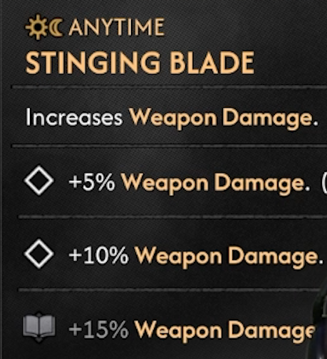 stormfall33's tweet photo. Hello all video game developers.
No one likes skill trees and abilities like this. 
I am not excited about -7% block stamina cost. 
It's been like 20 years of people complaining about it. It's time to be done. https://t.co/zq7go2xbMM