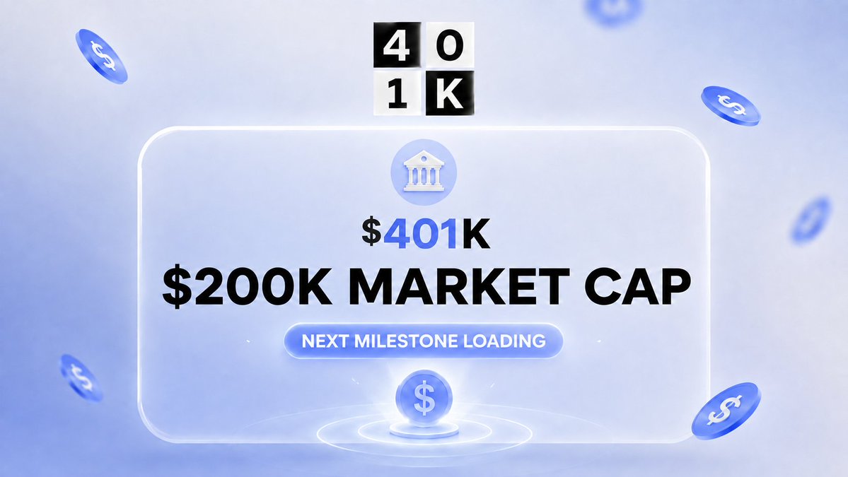 hold401k's tweet photo. $401K JUST HIT A $200K MARKET CAP 🏦

The Retirement Fund is growing fast.

Launched on ethereum:0x07f5b6823751c2e2cd4560f28af75ff887102241
Treasury powered by Indices by $INDEX
Next milestone loading. https://t.co/WRptzJ47DR