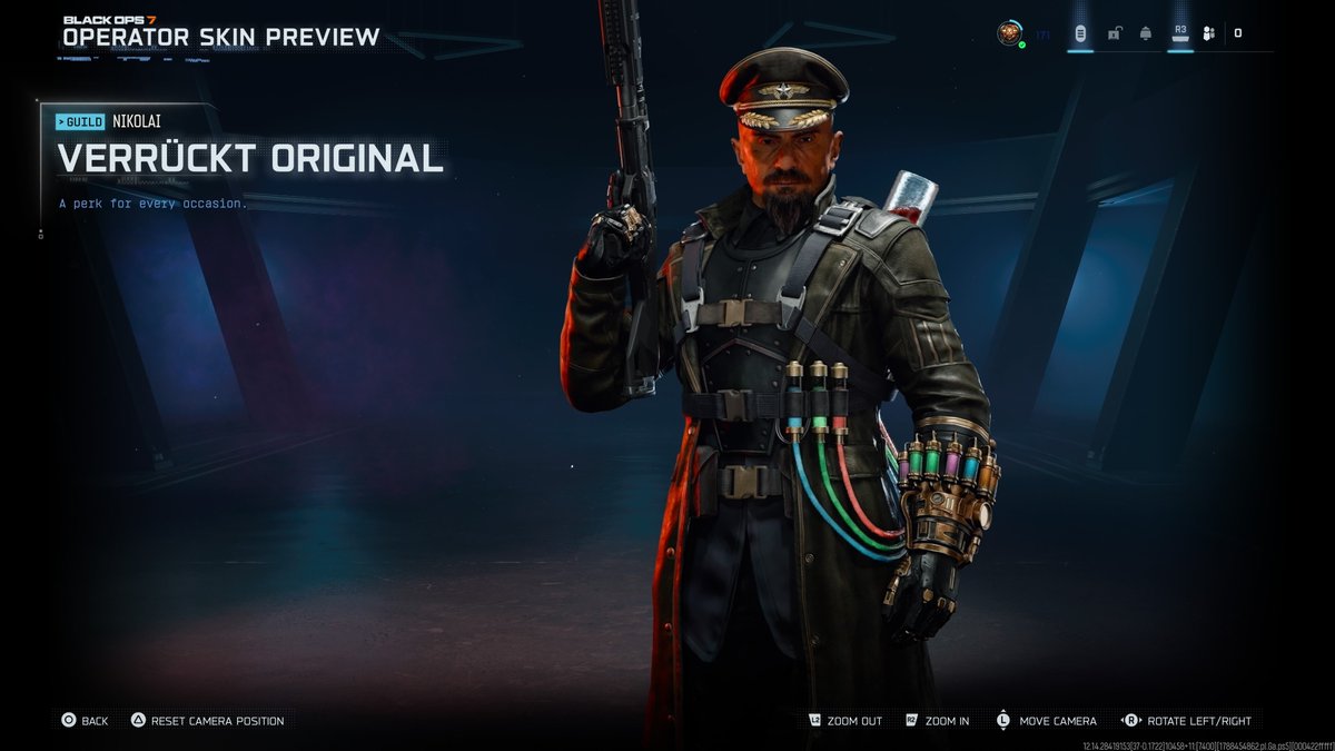 CherryCreamFizz's tweet photo. wild how we saw the name “verrückt original” leak and thought we were getting ultimis nikolai just for 3arc to slide us keemstar wearing the infinity gauntlet https://t.co/gUy8erazly