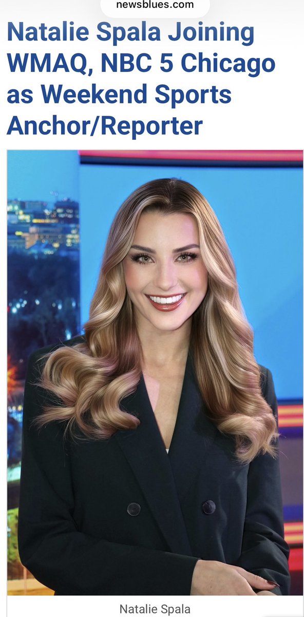 cbkmediamgt's tweet photo. Thanks @Suntimes and @NewsBlues for highlighting client @_nataliespala big move to @nbcchicago.
#ChicagoTVNews
#NBCChicago
#SportsAnchor
#SportsReporter
#TeamCBK https://t.co/Mglr8Z4d3J