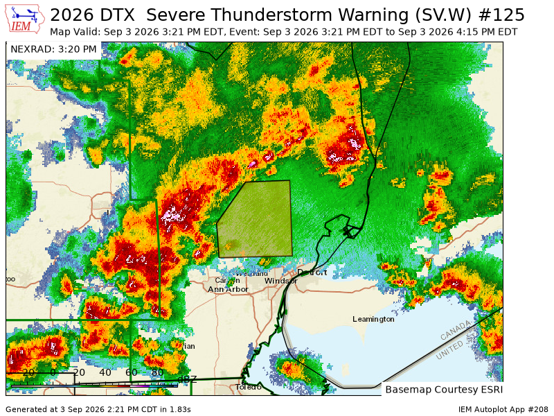 MidMIExtremeWX's tweet photo. DTX issues Severe Thunderstorm Warning [wind: 60 MPH (RADAR INDICATED), hail: 1.00 IN (RADAR INDICATED)] for Oakland [MI] till 4:15 PM EDT https://t.co/mwlyykxAzZ https://t.co/Apj5Y7i7pk