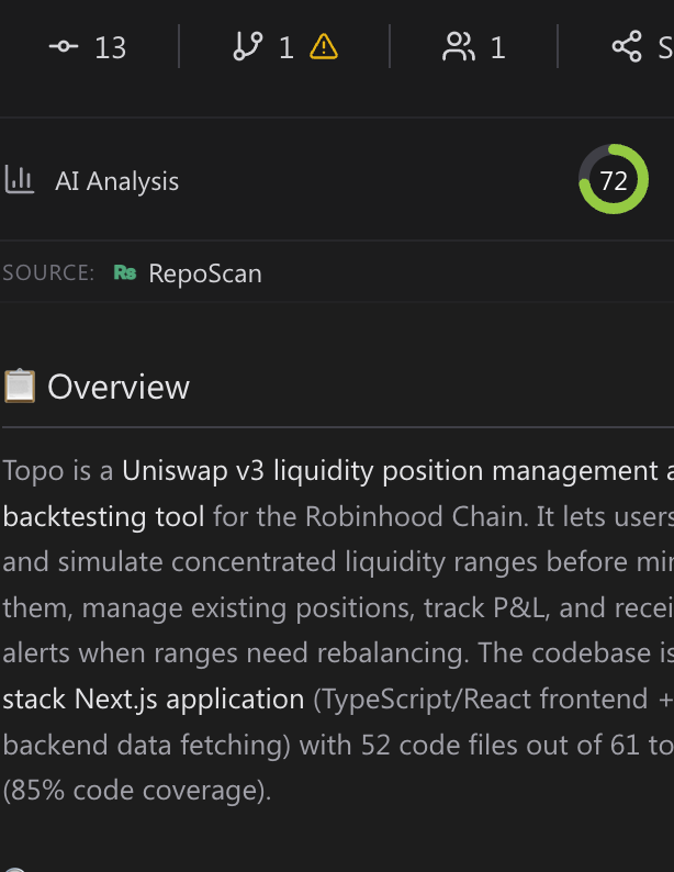 topoliquid's tweet photo. We have open sourced our github. @zauthinc has rated us 72/100.

https://t.co/6sAKhtprjh

https://t.co/0QARqAGY2p https://t.co/5YdZs1ryT0