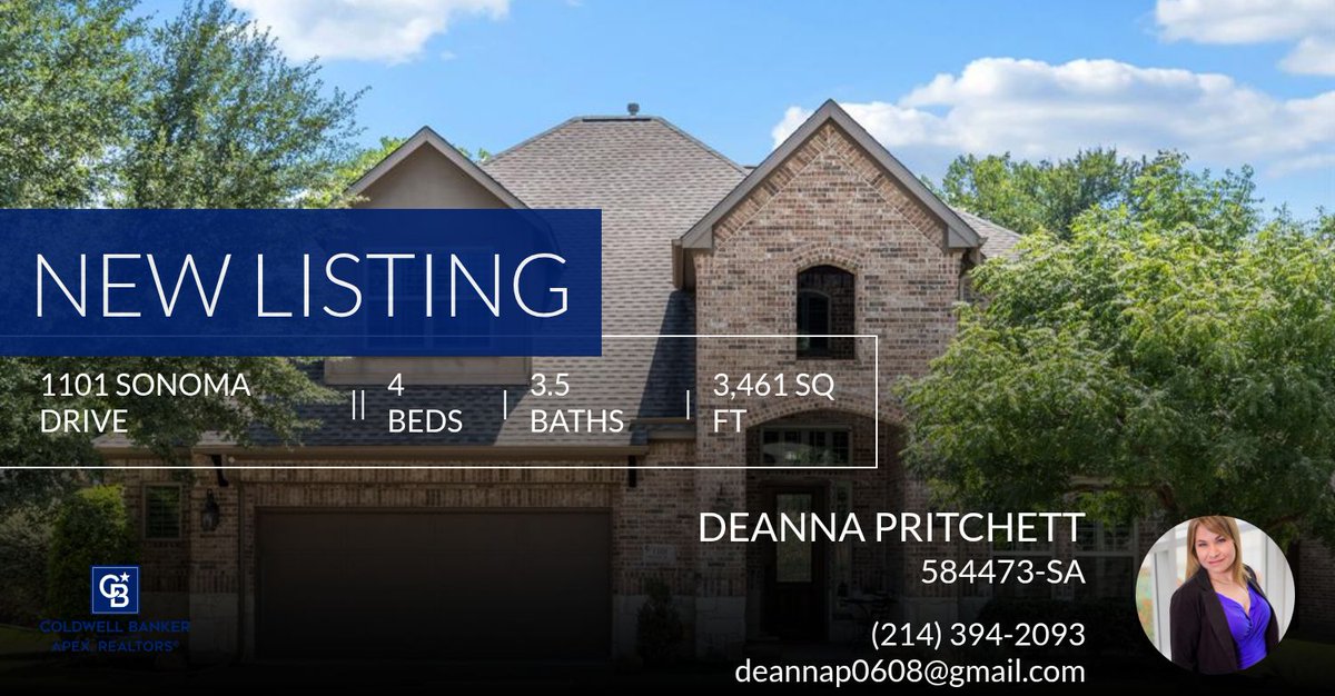 deannapritchett's tweet photo. 📍 New Listing 📍 Take a look at this fantastic new property that just hit the market located at 1101 Sonoma Drive in Mckinney. Reach out here or at (214) 394-2093 for more information!

Listed by Tammy Flynn https://t.co/B1tWHdk8GV https://t.co/L0JwXIUucS