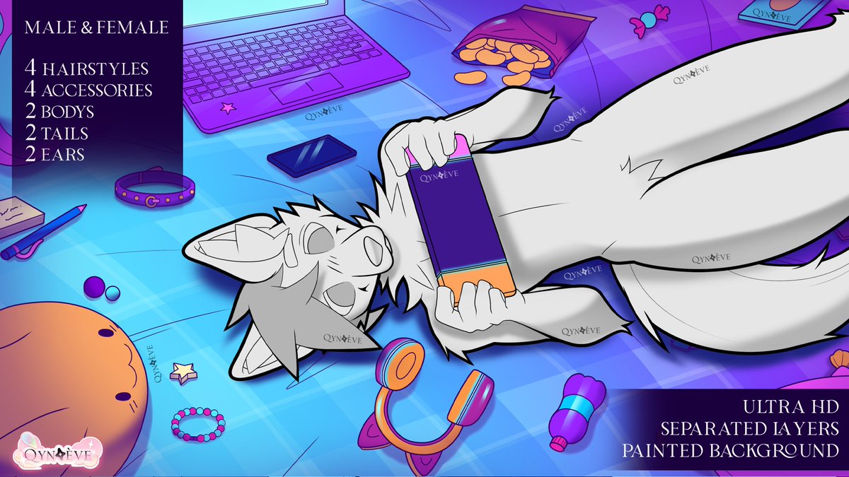 qyneve's tweet photo. ♡ New YCH/P2U - Bedtime gaming ! ♡  

 ✦ 5 slots open ✦       

→ 5 bases will be given out for FREE at random, RT to participate !  :3             

✧ YCH is 45$(any species/gender) !  
꩜ Base is 12$ on my Etsy !        

#furry #base #raffle https://t.co/MV6gtfXzxB