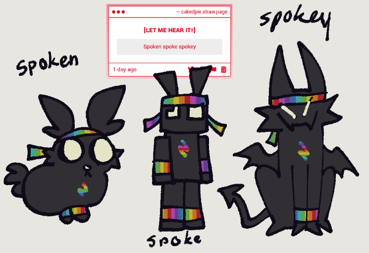 CakedPie's tweet photo. "Spoken spoke spokey"
conjugating spoke

-> https://t.co/lV2wu15Y6D https://t.co/F9YFwUbQS0