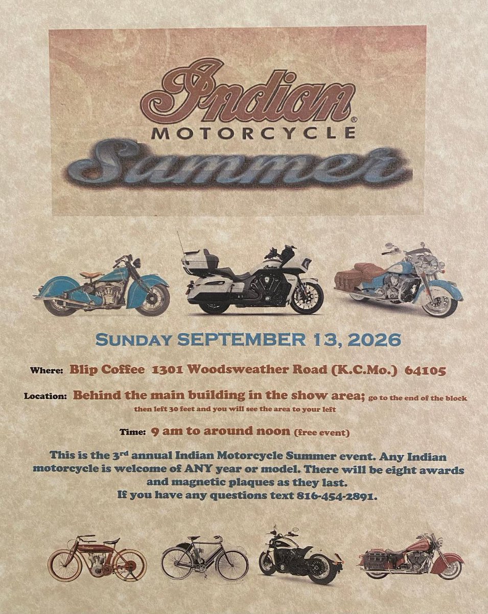 Moto_History's tweet photo. Let your Indian motorcycle friends know about this event! #indianmotorcycles #indianchief #indianinamerica #motorcycleshows #midwestshows https://t.co/k6X9Y7NUpD