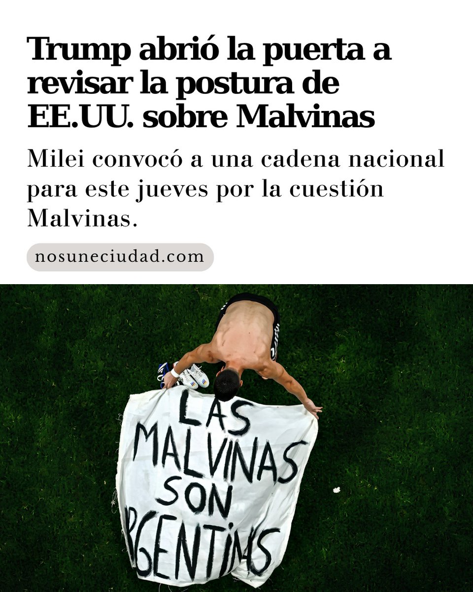 Ciudadnosune's tweet photo. Donald Trump contempla revisar la posición estadounidense sobre las Malvinas. El gobierno británico rechazó de inmediato cualquier cambio y ratificó la soberanía de las islas.
https://t.co/yV87Pg5MR2 https://t.co/NYDldM5TjM