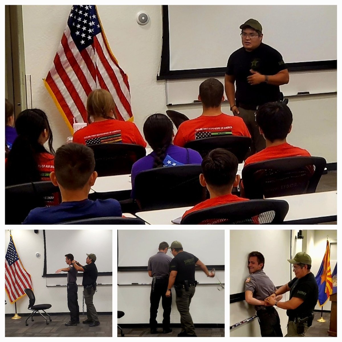 FFROAUSA's tweet photo. A BIG THANK YOU TO OFFICER YAZZIE! 

A special thank you to Officer Yazzie with Navajo County Corrections for providing an outstanding class on careers in Corrections, as well as techniques involving inmate transport, security, and officer safety.

#FFROA, #FutureFirsrResponders https://t.co/E01mAsORzz
