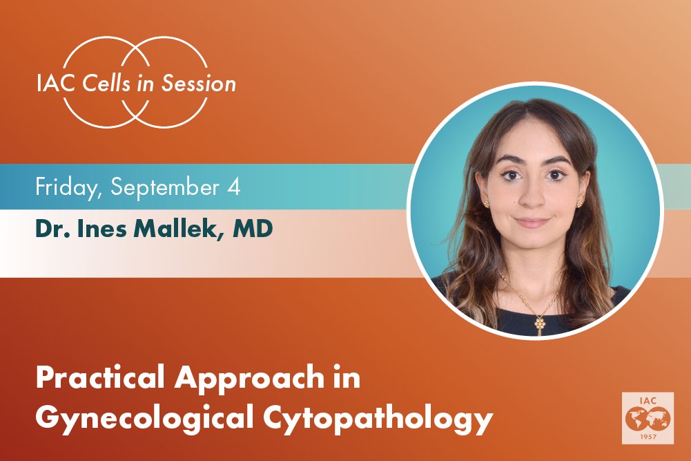 IACytology's tweet photo. #IACCellsInSession 
Our September webinar is tomorrow! 
"Practical Approach to Gynecological #Cytopathology" Dr. Innes Mallek

Friday, 4th September 2026

Find your registration in the members' area or at the Academy's email in your inbox! https://t.co/eVYdfnhu7n