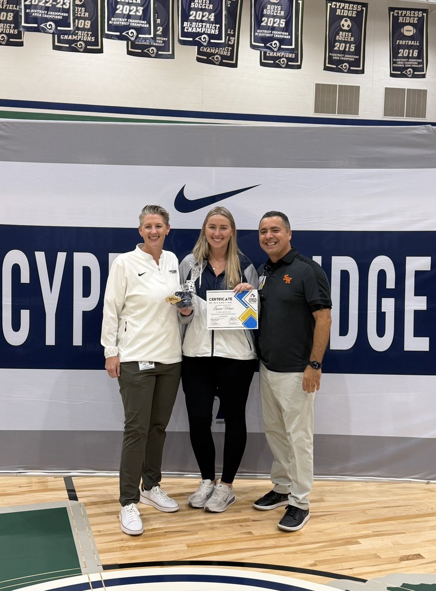 coachshanle's tweet photo. Congratulations, Coach Lauren Maier! CFISD High School Coach of the Month @CFISDAthletics @CoachKOdom @CyRidgeVball @RamNationCRHS @DrLozano_CFISD @CyFairISD Ram Pride! https://t.co/qgCuLOBeOx