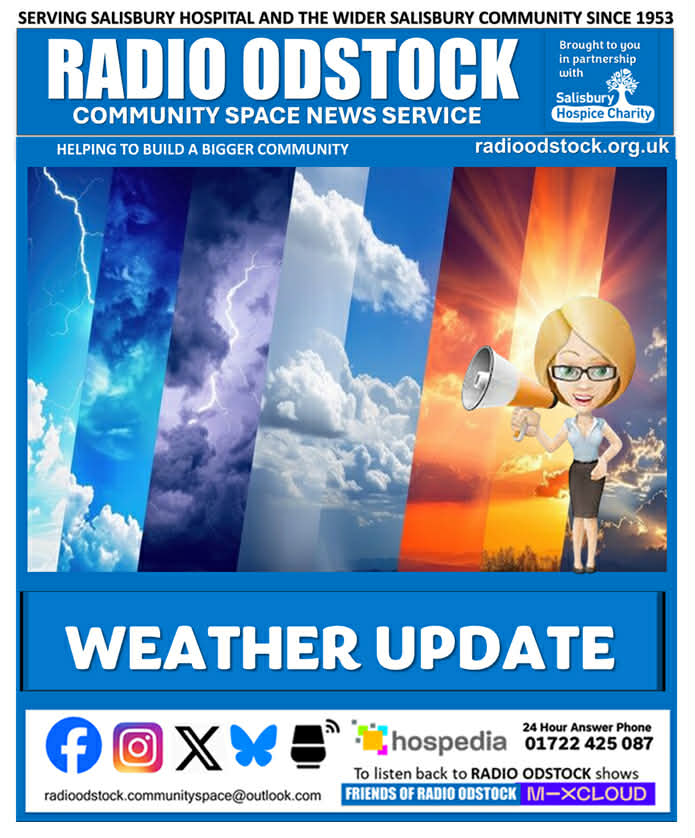 OdstockRadio's tweet photo. Early morning rain will clear to leave a cloudy, breezy and cooler Friday with some sunshine breaking through this afternoon.
Moderate westerly winds, gusts 25+mph through the day.
Max temp 20C dipping to 9C overnight.
#salisbury #weatherforecast https://t.co/Ea112Yrj3v