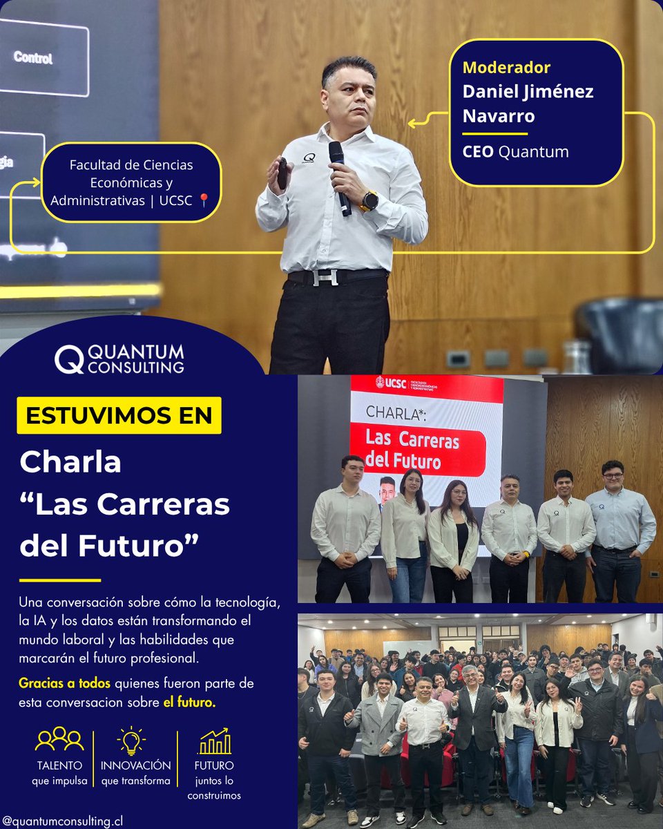 QuantumInd5_0's tweet photo. Una jornada para conectar conocimiento, tecnología y futuro. 🚀 Agradecemos la oportunidad de participar y compartir nuevas perspectivas sobre los desafíos del mundo profesional.
#QuantumConsulting #CarrerasDelFuturo #Innovación #Tecnología #FuturoProfesional https://t.co/2cs14i8fcp