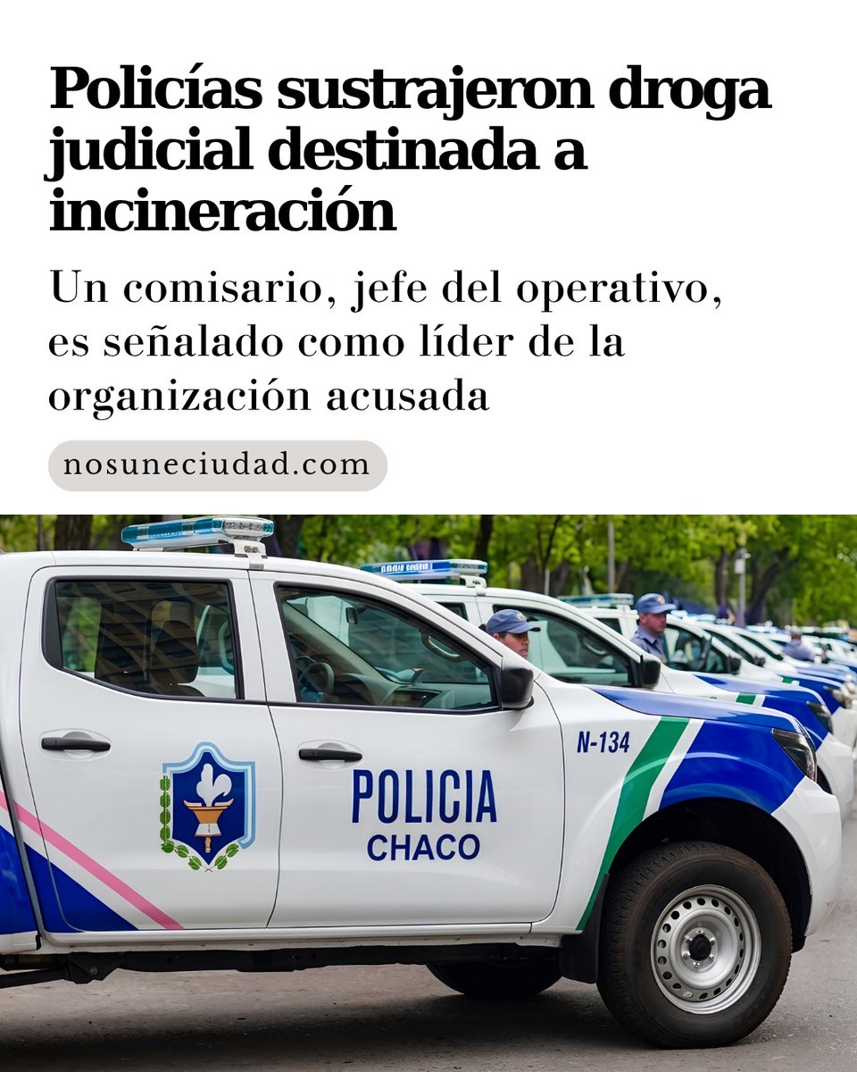 Ciudadnosune's tweet photo. Ocho policías chaqueños afrontan pedidos de hasta quince años de cárcel tras ser descubiertos sustrayendo casi diez kilos de cocaína durante una incineración judicial.
https://t.co/T5rw8Qll2H https://t.co/9m5AigE0if