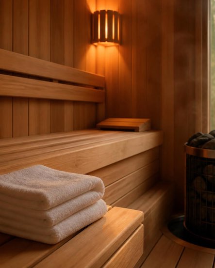 maisonetsante's tweet photo. Heat is one of the oldest recovery tools there is. Sauna time has been associated with better circulation and an easier transition into rest. Done well, it becomes a ritual, not just a unit installed in a room. #saunadesign #heattherapy #maisonetsante https://t.co/rTXhEogdGc
