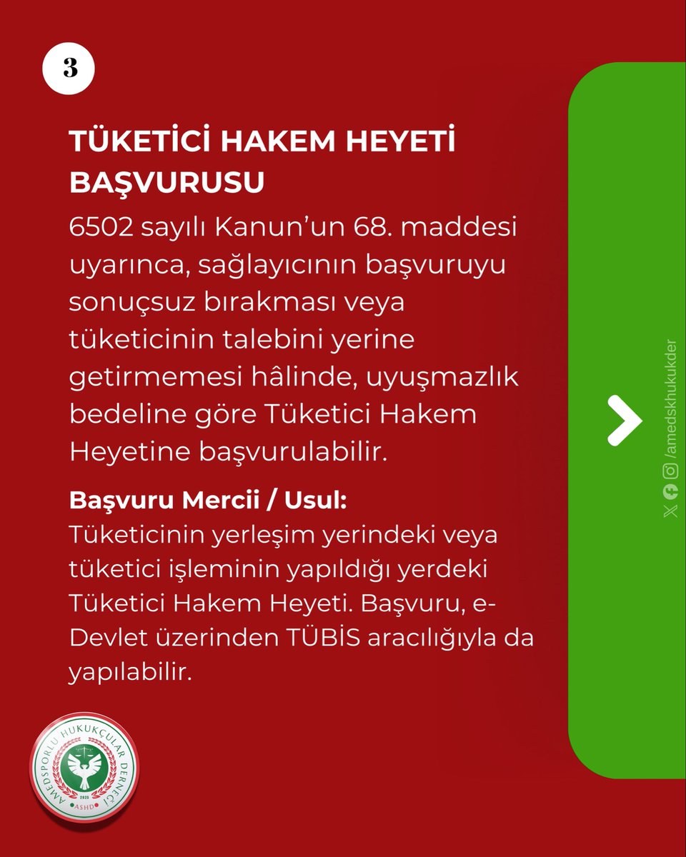 amedskhukukder's tweet photo. HUKUKİ BİLGİLENDİRME

Amedspor maçlarına ilişkin abonelik kapsamında taahhüt edilen yayın hizmetlerinin eksik, hatalı veya geç sunulması yalnızca teknik bir aksaklık olarak değerlendirilemez.

Ücret karşılığında sunulan bir hizmetin taahhüt edildiği şekilde yerine getirilmemesi hâlinde tüketicilerin 6502 sayılı Tüketicinin Korunması Hakkında Kanun kapsamında başvurabileceği hukuki yollar bulunmaktadır.

Taraftarlarımızın hak kaybına uğramaması adına izleyebilecekleri hukuki ve fiili başvuru yollarını kamuoyunun bilgisine sunuyoruz.
Ücreti alınan hizmet, taahhüt edildiği şekilde sunulmalıdır.

Amedsporlu Hukukçular Derneği