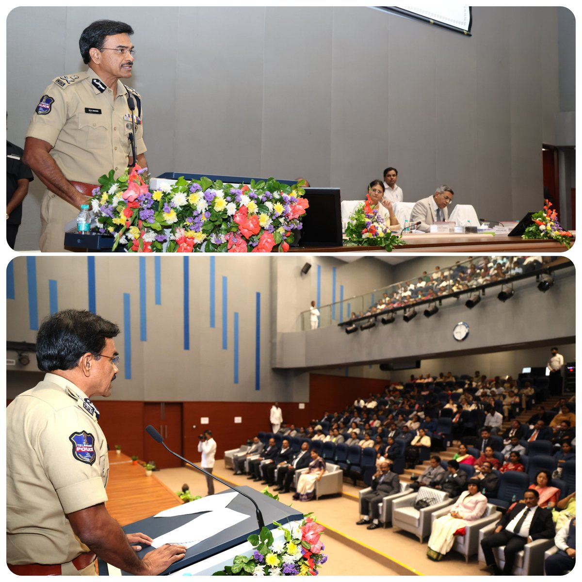 TelanganaDGP's tweet photo. Attended the Annual State-Level Stakeholders Consultation Meet on “Juvenile Justice (Care and Protection of Children) Act, 2015 – A Decade of Implementation and the Way Forward, 2026” organised by the Juvenile Justice Committee of the Telangana High Court and the Judicial Academy. The consultation brought together all departments associated with child welfare and protection.

Hon’ble Chief Justice -  Telangana Highcourt, Justice Sri Aparesh Kumar Singh, called for stronger coordination among all stakeholders, empathy towards every child in need of care and protection, prevention of trafficking, reformative shelter homes. 

I spoke on strengthening child-friendly policing through Special Juvenile Police Units and Child Welfare Police Officers, the new social and technological challenges affecting children’s safety, how the rising involvement of juveniles in crime reflects deeper societal shifts etc., Also informed the attendees about the Operation Muskaan and Bharosa Centre services, Telangana Police’s draft action plan, the need to work as a unified system and concluded that today’s discussions should be turned into a concrete roadmap and present at the national consultation in New Delhi next month.

Hon’ble Justice Moushumi Bhattacharya, Chairperson, Juvenile Justice Committee, spoke on the importance of holistic and timely support, child-friendly procedures. Mr. Sonykutty George, Child Protection Specialist, UNICEF, stressed the need for a data-driven system to assess vulnerabilities, and improve convergence among agencies.

The four sessions and over all consultation served as  a platform to reflect on the challenges and  emphasised stronger coordination, rehabilitation, reintegration, and moving from measures on paper to practices that truly uphold rights, safety, welfare,  child-centric justice system.

#JuvenileJusticeAct #ChildProtection #TelanganaPolice