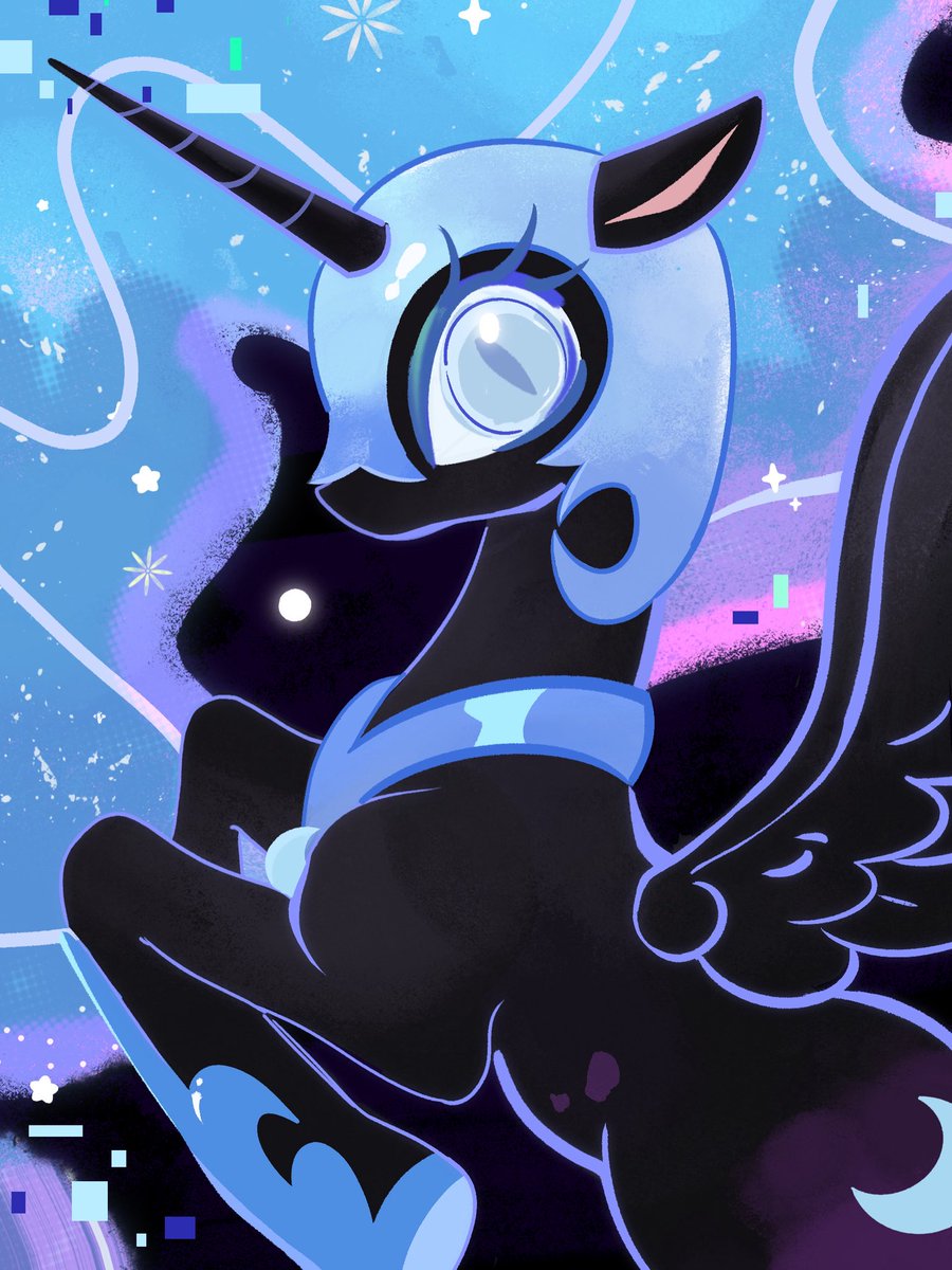 June_buns's tweet photo. Nightmare moon for a print  #mlp https://t.co/SL3S2I4VMV